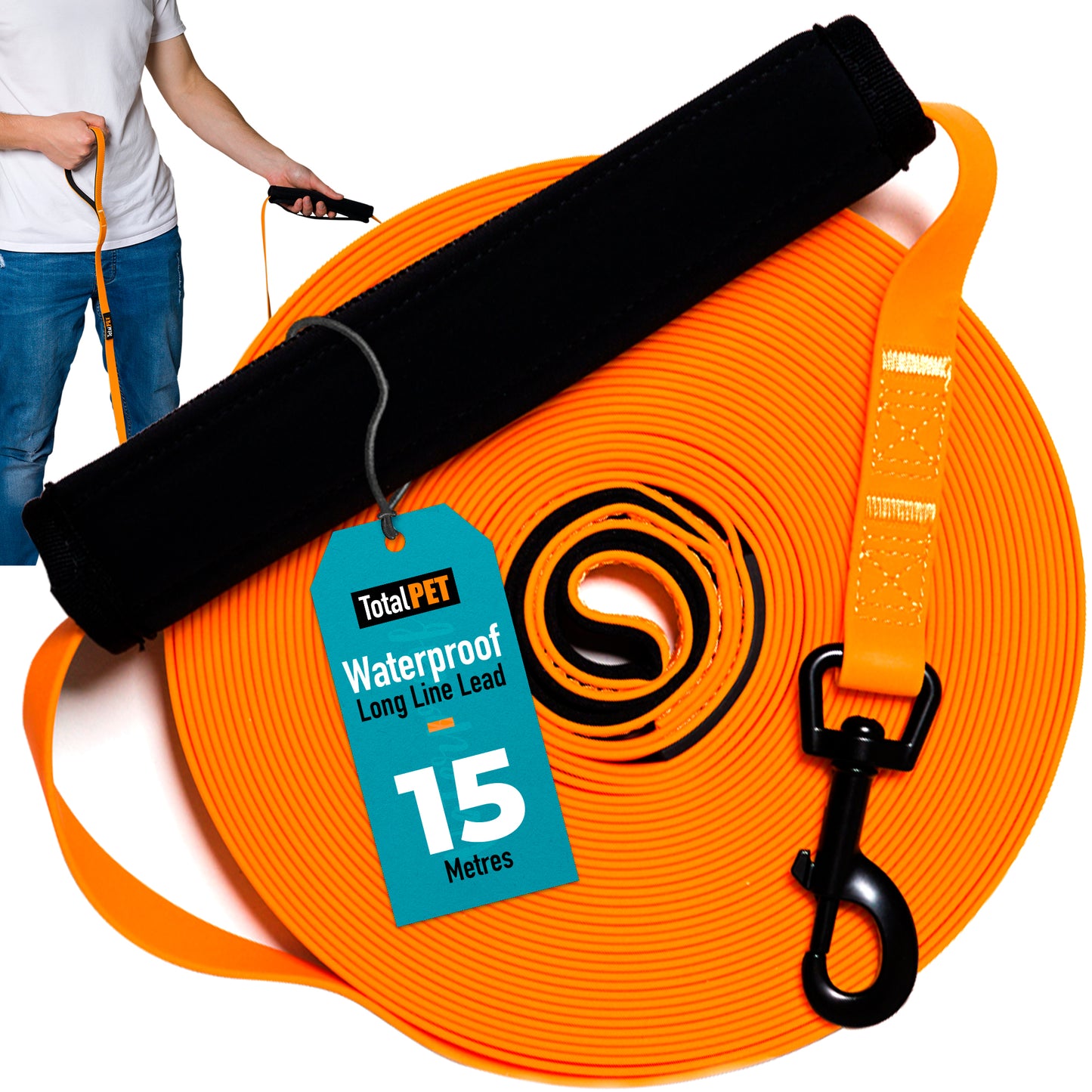 15m Waterproof Long Line Training Lead - (Main Image)