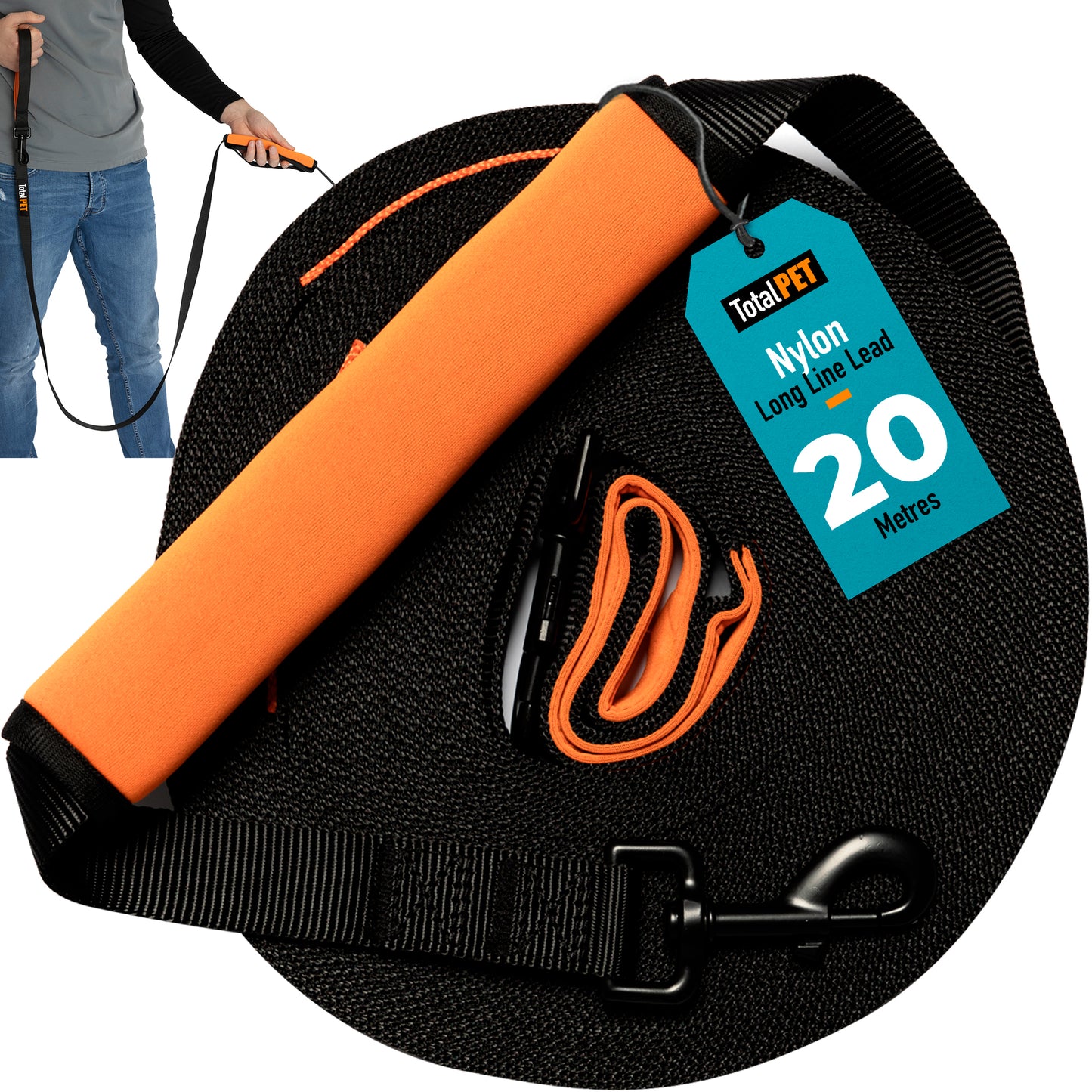 20m Nylon Long Line Training Lead - (Main Image)