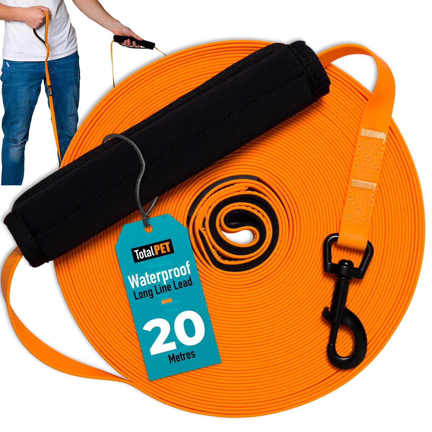 20m Waterproof Long Line Training Lead - (Main Image)