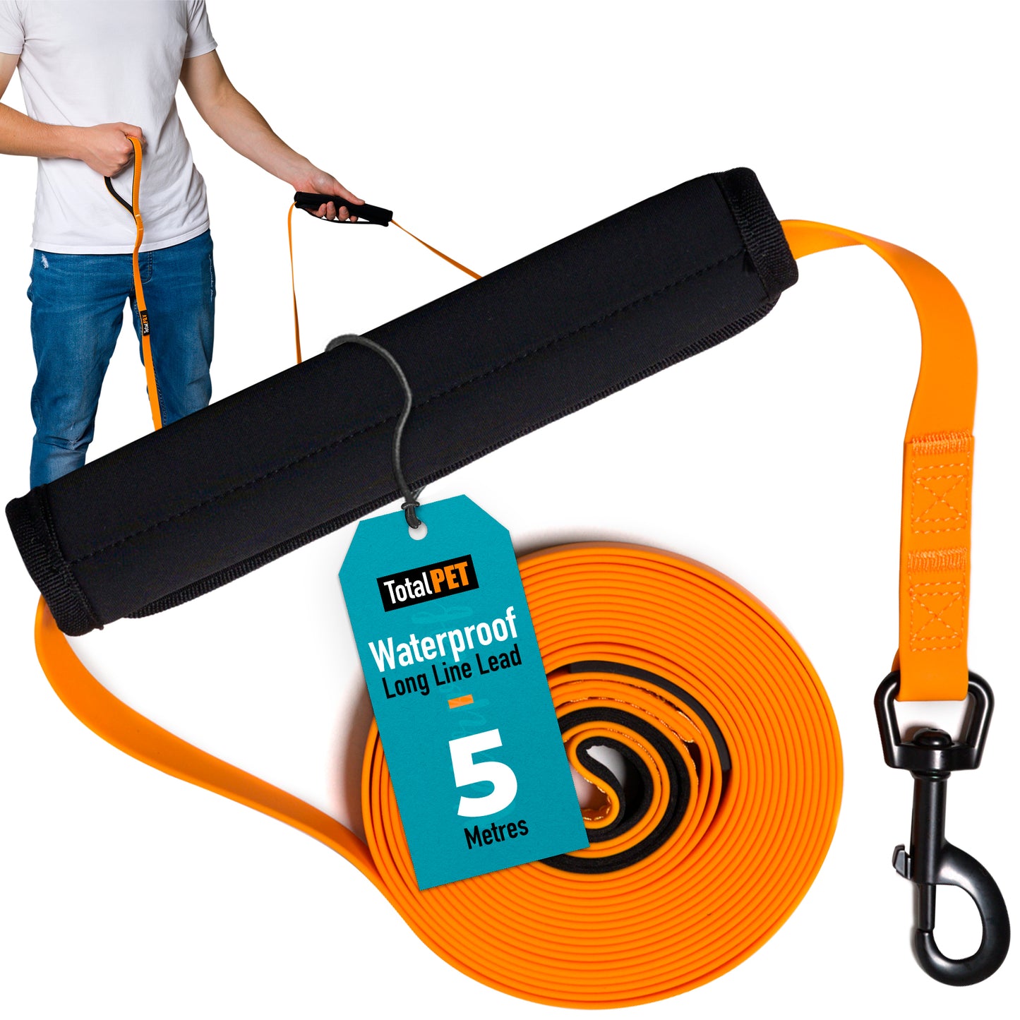 5m Waterproof Long Line Training Lead - (Main Image)