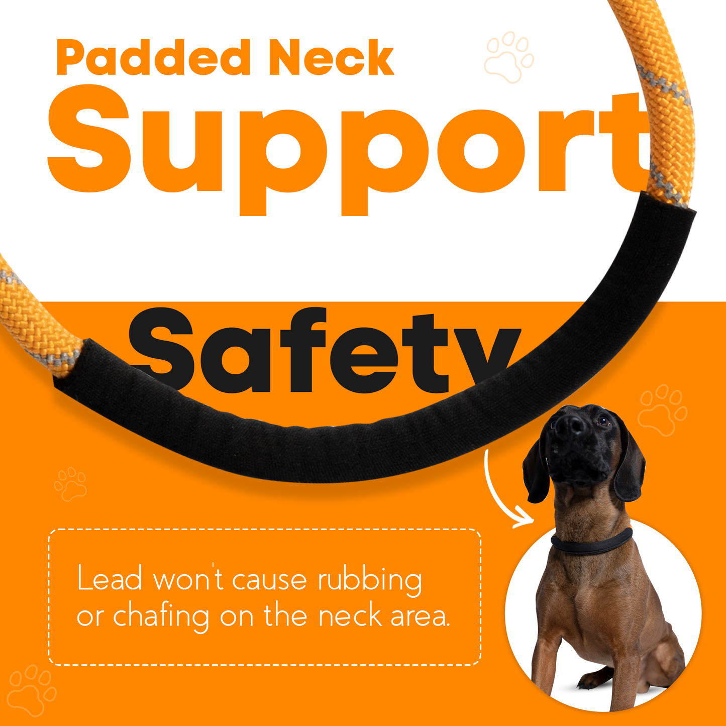 Rope Slip Lead for Dogs & Puppy Training - 1.8 Metres, Reflective W/Neck Padding - Total Pet