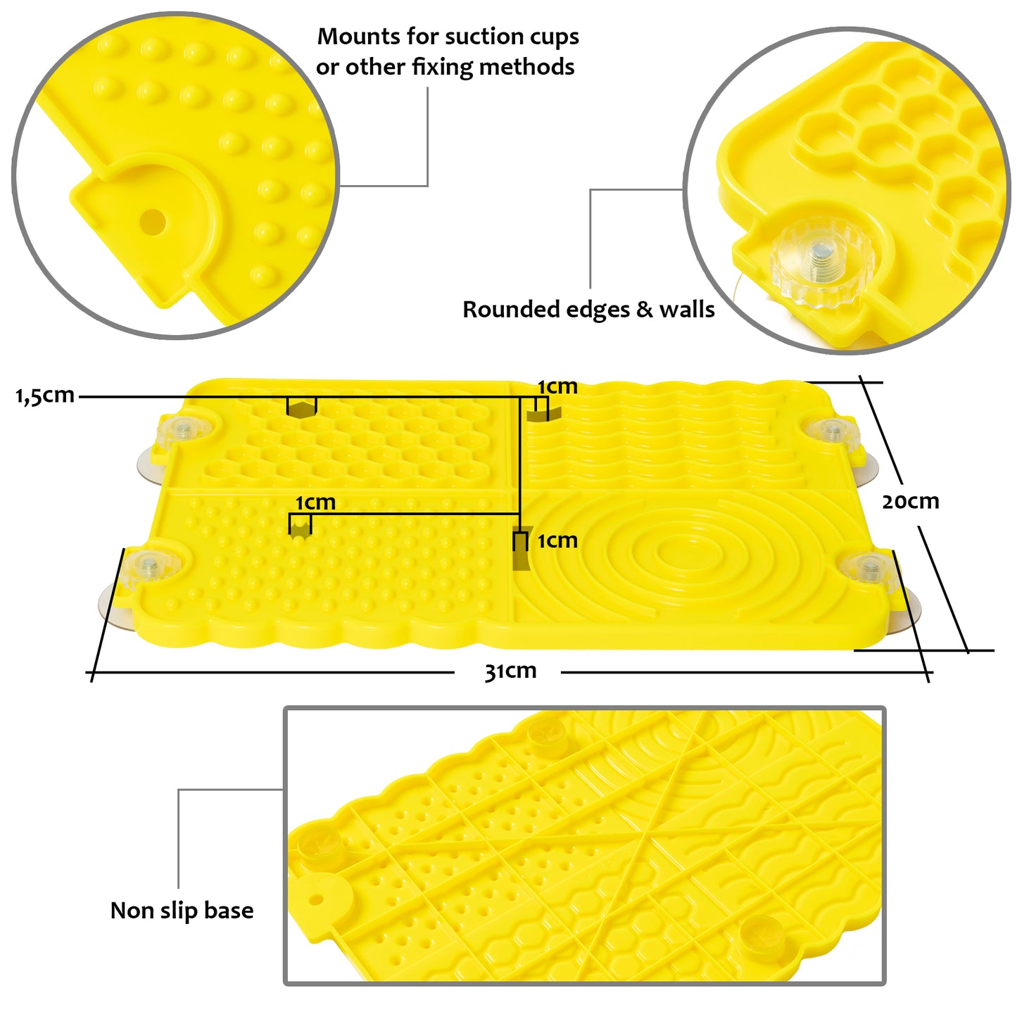 Plastic Lick Licky Mat with 4 Unique Patterns & Suction - Total Pet