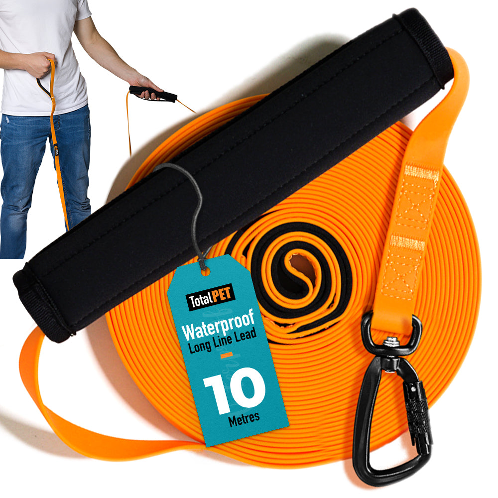 10m Main Image - Carabiner Waterproof Long Line Dog Lead - Total Pet 