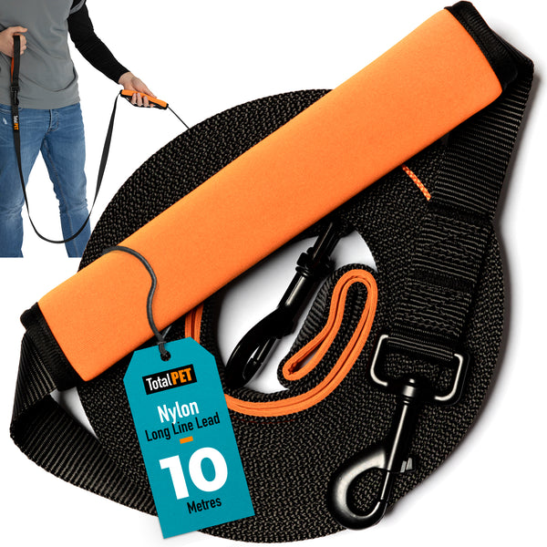 5/10/15/20m Nylon Long Line Dog Lead for Recall Training - Total Pet