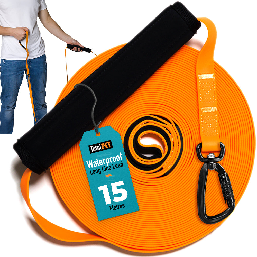 15m Main Image - Carabiner Waterproof Long Line Dog Lead - Total Pet 