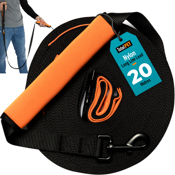 5/10/15/20m Nylon Long Line Dog Lead for Recall Training - Total Pet