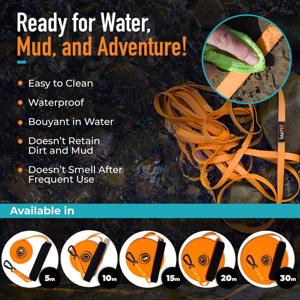 5/10/15/20/30m - 3rd image - Carabiner Waterproof Long Line Dog Lead - Total Pet 