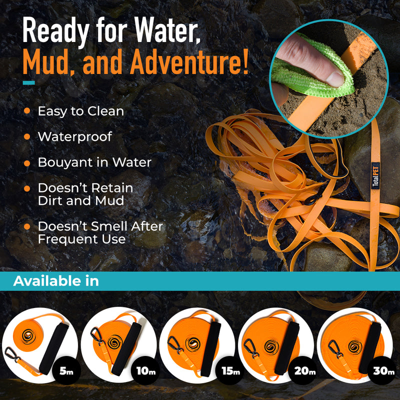 5/10/15/20/30m - 3rd image - Carabiner Waterproof Long Line Dog Lead - Total Pet 