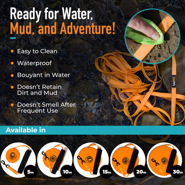 5/10/15/20/30m Waterproof Long Line Dog Lead for Obedience and Recall Training – Total Pet
