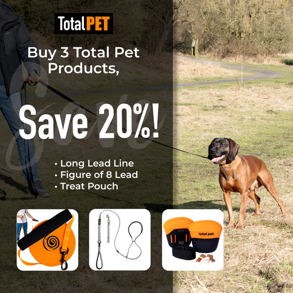 5/10/15/20m Nylon Long Line Dog Lead for Recall Training - Total Pet