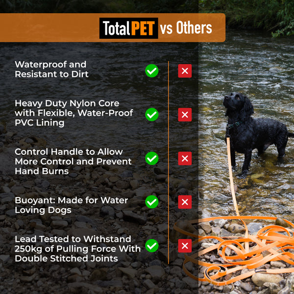 5/10/15/20/30m Waterproof Long Line Dog Lead for Obedience and Recall Training – Total Pet