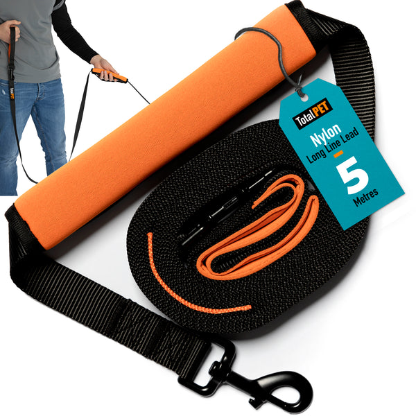 5/10/15/20m Nylon Long Line Dog Lead for Recall Training - Total Pet