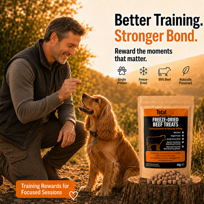 Total Pet Freeze-Dried Beef Dog Treats – Training Rewards – 90/180/400g