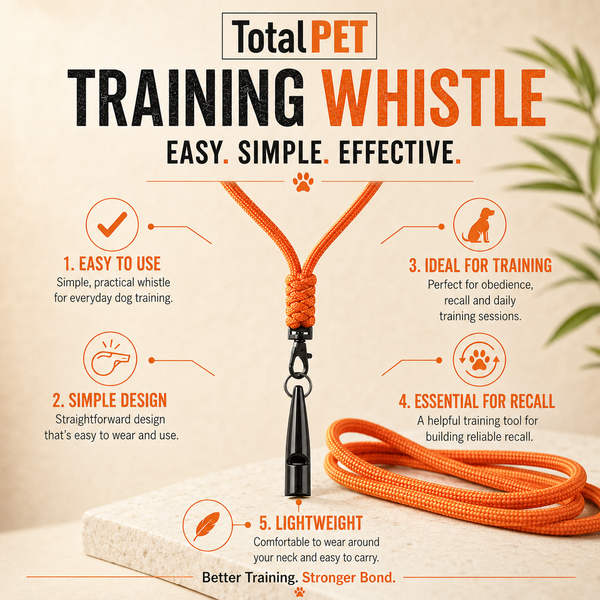 Total Pet Precision Training Whistle – Clear, Consistent Recall & Distance Control