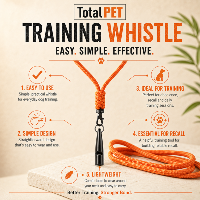 Total Pet Precision Training Whistle – Clear, Consistent Recall & Distance Control