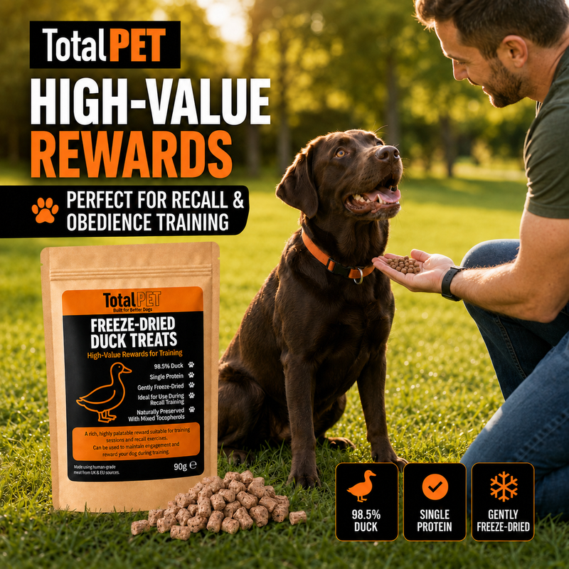 Total Pet Freeze-Dried Duck Dog Treats – Training Rewards – 90/180/400g