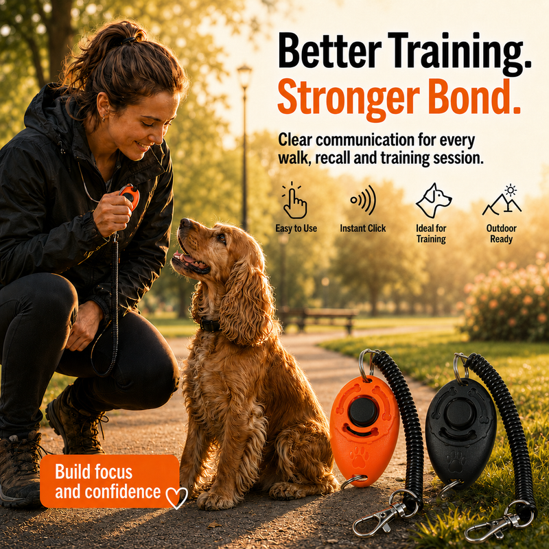Total Pet Dual Training Clicker Pack – Clear Marker Cues for Faster Learning (2‑Pack)