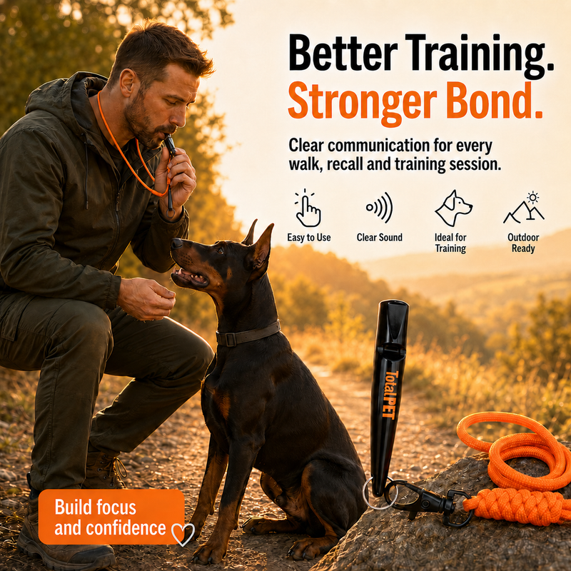 Total Pet Precision Training Whistle – Clear, Consistent Recall & Distance Control
