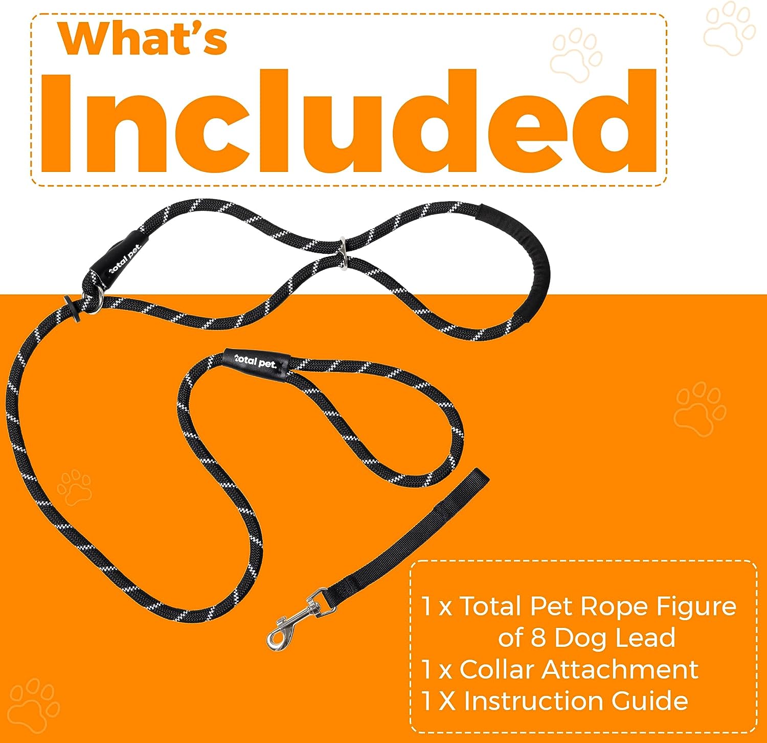 Dog Tag Rope Rope Figure of 8 Dog Lead with Padding – Stop Your Dog Pulling - Total ...