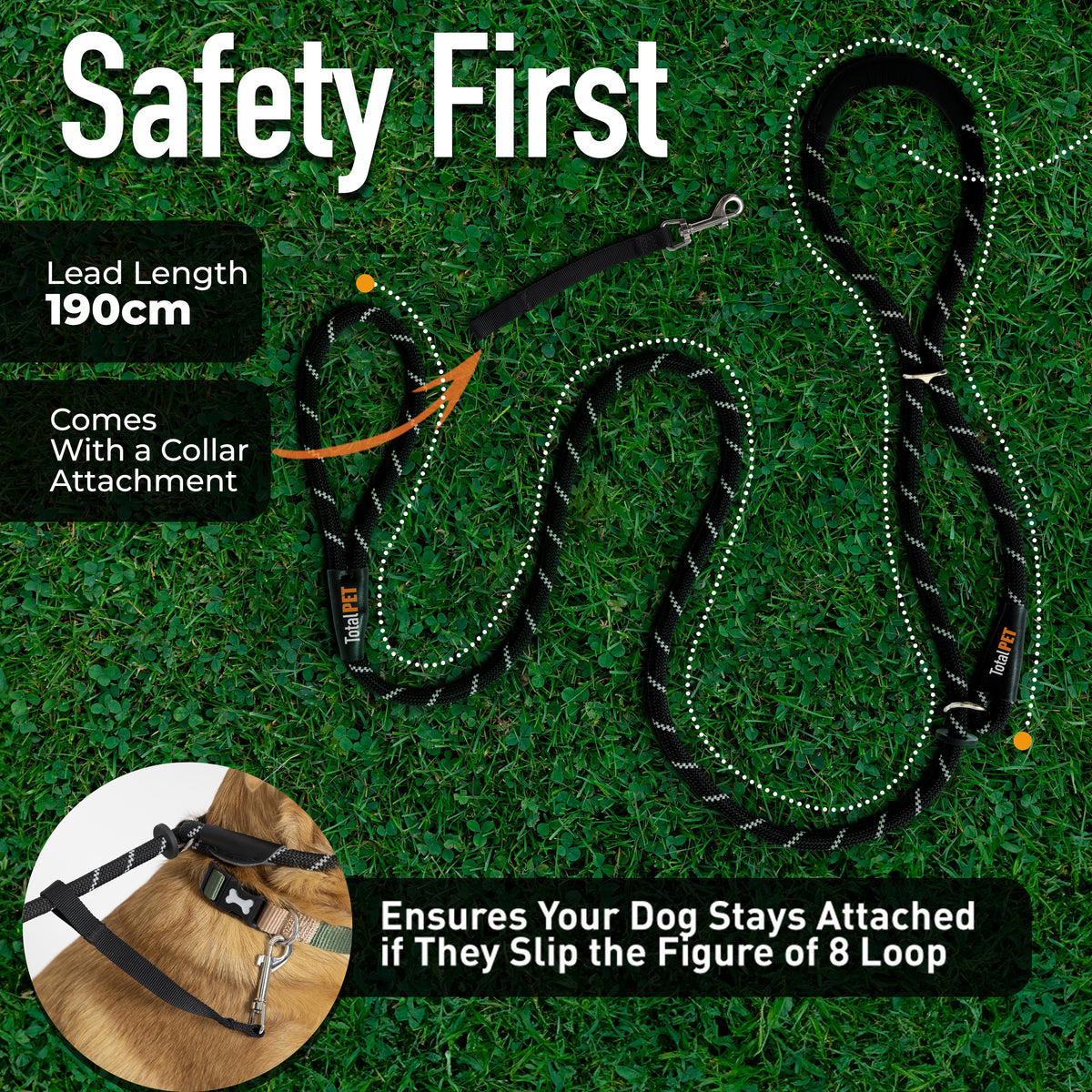 Rope Figure of 8 Dog Lead with Padding – Stop Your Dog Pulling | Total Pet