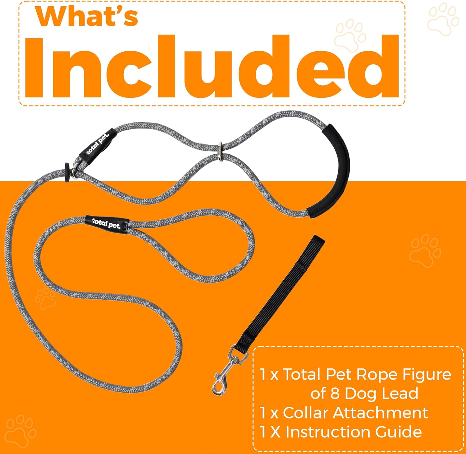 Dog Tag Rope Rope Figure of 8 Dog Lead with Padding – Stop Your Dog Pulling - Total ...