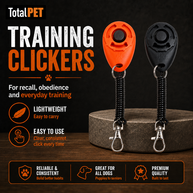 Total Pet Dual Training Clicker Pack – Clear Marker Cues for Faster Learning (2‑Pack)