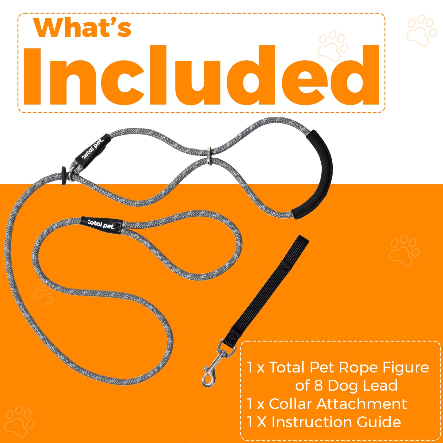 Rope Figure of 8 Dog Lead With Padded Nose Support (S/M) - Total Pet