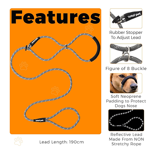 Rope Figure of 8 Dog Lead with Padding – Stop Your Dog Pulling - Total Pet